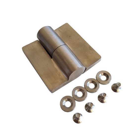 Nerūdijančio plieno kairinis šarnyras WC durims iš HPL compact